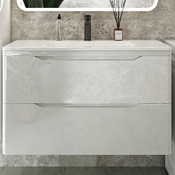 Style Line Мебель для ванной Марелла 90 Люкс Plus антискрейтч подвесная белая – фотография-4